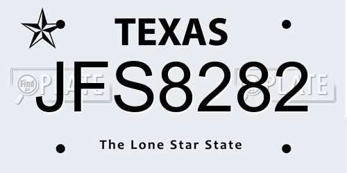 JFS8282 Texas License Plate