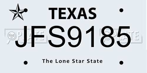 JFS9185 Texas License Plate
