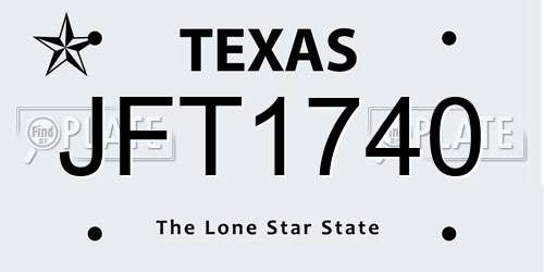 JFT1740 Texas License Plate