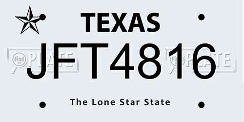 JFT4816 Texas License Plate