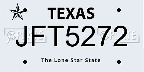 JFT5272 Texas License Plate