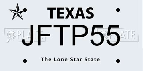 JFTP55 Texas License Plate