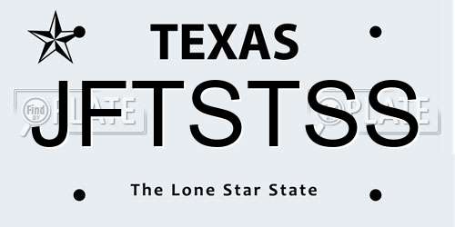 JFTSTSS Texas License Plate