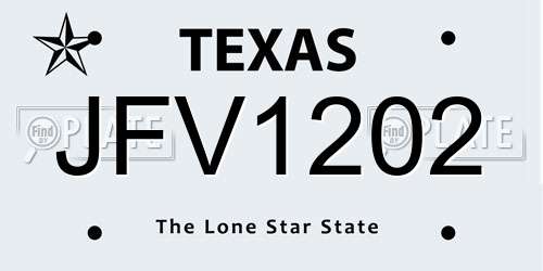 JFV1202 Texas License Plate