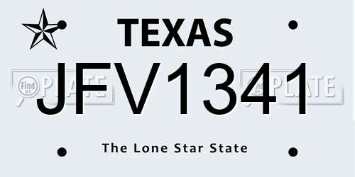 JFV1341 Texas License Plate