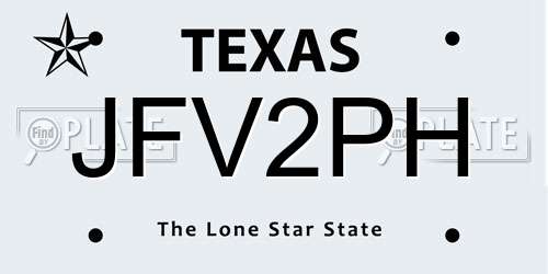 JFV2PH Texas License Plate
