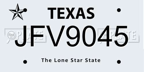 JFV9045 Texas License Plate
