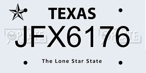 JFX6176 Texas License Plate