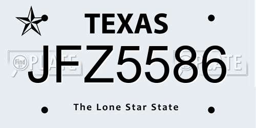 JFZ5586 Texas License Plate