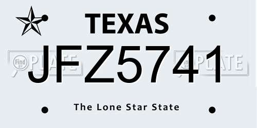 JFZ5741 Texas License Plate