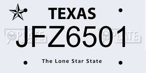 JFZ6501 Texas License Plate
