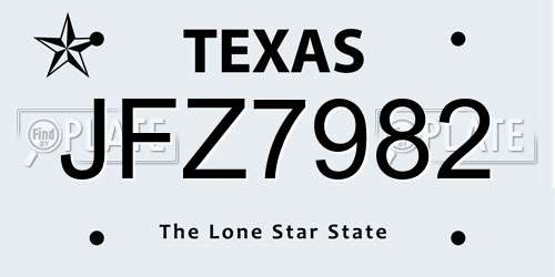 JFZ7982 Texas License Plate