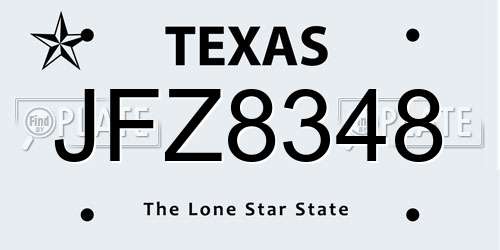 JFZ8348 Texas License Plate