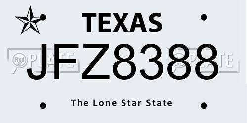 JFZ8388 Texas License Plate