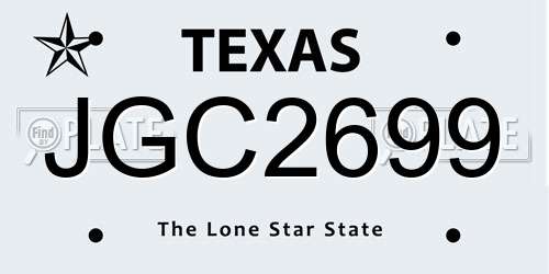 JGC2699 Texas License Plate