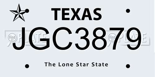 JGC3879 Texas License Plate