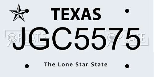 JGC5575 Texas License Plate