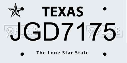 JGD7175 Texas License Plate