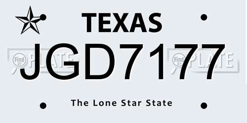 JGD7177 Texas License Plate