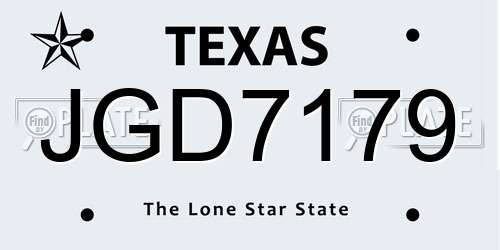 JGD7179 Texas License Plate