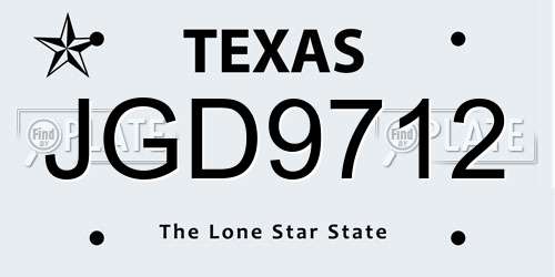 JGD9712 Texas License Plate