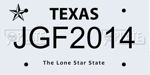 JGF2014 Texas License Plate