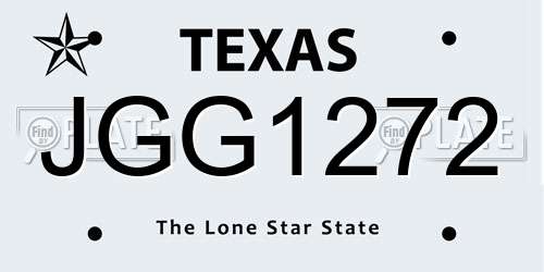 JGG1272 Texas License Plate