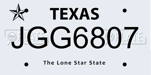 JGG6807 Texas License Plate