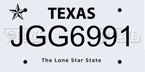 JGG6991 Texas License Plate