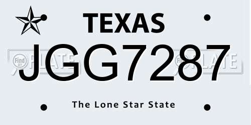 JGG7287 Texas License Plate