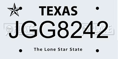JGG8242 Texas License Plate