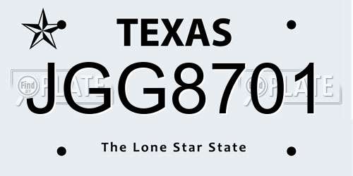 JGG8701 Texas License Plate