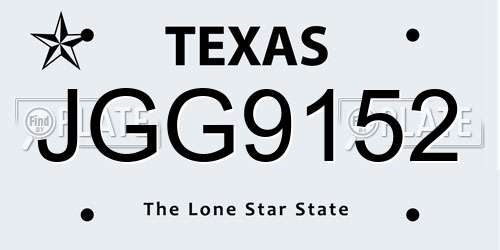 JGG9152 Texas License Plate