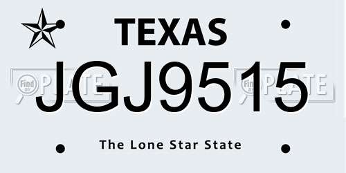 JGJ9515 Texas License Plate