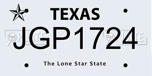 JGP1724 Texas License Plate