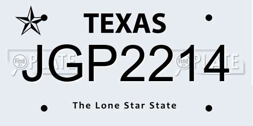 JGP2214 Texas License Plate