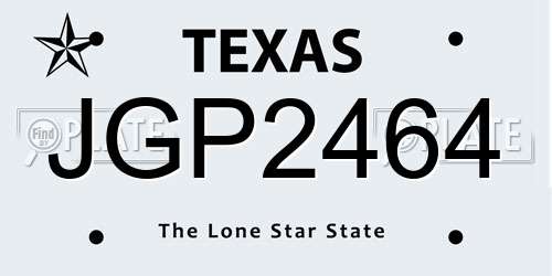 JGP2464 Texas License Plate