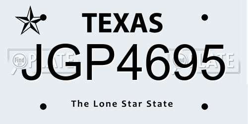 JGP4695 Texas License Plate