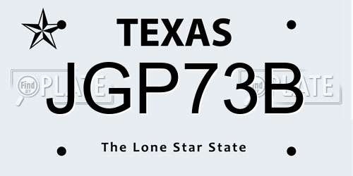 JGP73B Texas License Plate