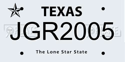 JGR2005 Texas License Plate
