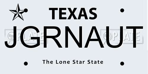 JGRNAUT Texas License Plate