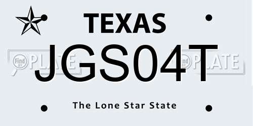 JGS04T Texas License Plate