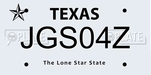 JGS04Z Texas License Plate