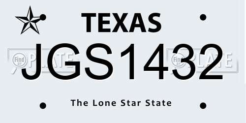 JGS1432 Texas License Plate
