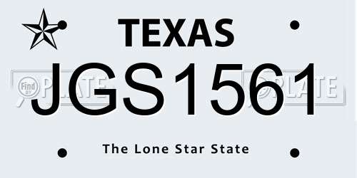 JGS1561 Texas License Plate