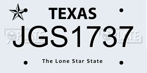 JGS1737 Texas License Plate