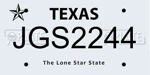 JGS2244 Texas License Plate