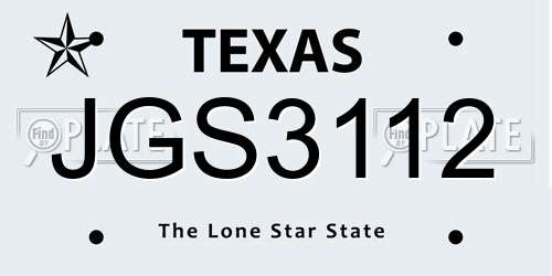 JGS3112 Texas License Plate
