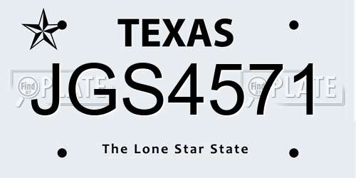 JGS4571 Texas License Plate
