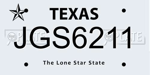 JGS6211 Texas License Plate